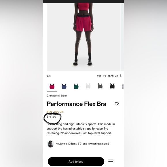 On cloud performance flex bra Size Small - Picture 3 of 11